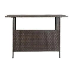 Emma And Oliver Wicker Rattan Counter Height Bar Table For Indoor/Outdoor Use With Inner Shelf And Bar Top -VIDAXL Sale Store GUEST 34223f3b b3be 4394 81b4 c78d8fd3ae56