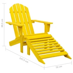VidaXL Adirondack Chair Patio Adirondack Chair With Ottoman Solid Wood Fir - Yellow -VIDAXL Sale Store GUEST 35a0372e a087 431c 86c9 7fb56dc39728