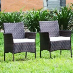 Tangkula Outdoor 2 PCS Rattan Dining Chair Patio Cushioned Arm Chair W/Zipper Brown 13 Tangkula Outdoor 2 PCS Rattan Dining Chair Patio Cushioned Arm Chair W/Zipper Brown -VIDAXL Sale Store GUEST 360255a7 5fc5 4a28 aece d4fa8be4ee8f