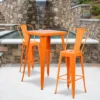 Flash Furniture Commercial Grade 23.75" Square Metal Indoor-Outdoor Bar Table Set With 2 Stools With Backs -VIDAXL Sale Store GUEST 3643343c 4af9 4087 86fb b92de2907c48
