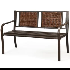 Costway Patio Garden Bench Steel Frame Rattan Backrest Park Yard Outdoor Porch Furniture 13 Costway Patio Garden Bench Steel Frame Rattan Backrest Park Yard Outdoor Porch Furniture -VIDAXL Sale Store GUEST 37ad9ac4 acb5 49ad a389 16107cc14b58