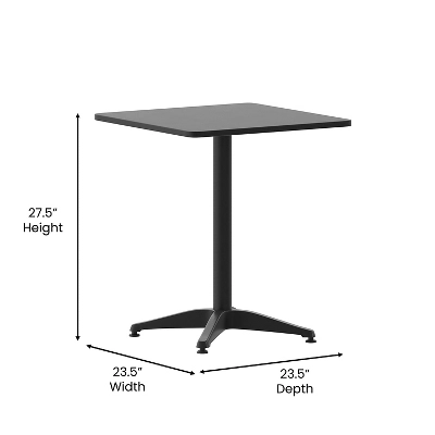 Flash Furniture Mellie 23.5'' Square Aluminum Indoor-Outdoor Table With Base 6 Flash Furniture Mellie 23.5'' Square Aluminum Indoor-Outdoor Table With Base - Image 6
