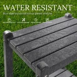 WestinTrends Malibu 36" All Weather HDPE Outdoor Patio Two Shelf Side Table -VIDAXL Sale Store GUEST 38b463b4 a008 4117 b158 402e6784408c