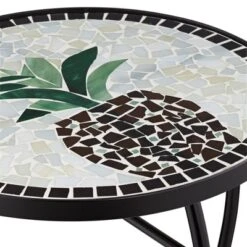 Teal Island Designs Modern Black Round Outdoor Accent Side Table 14" Wide Black Beige Mosaic For Front Porch Patio House Balcony Deck Shed -VIDAXL Sale Store GUEST 3ad2412b ea63 43ba bb1f 7156d6aa9a37