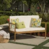 Luciano Acacia Wood Bench - Brown/Cream - Christopher Knight Home -VIDAXL Sale Store GUEST 3adfe061 0094 4241 844d 7c74b055cf7f