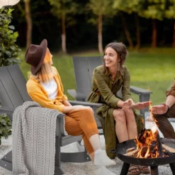 Costway Patio Adirondack Rocking Chair All Weather HDPE Porch Rocker 330lbs Grey Outdoor -VIDAXL Sale Store GUEST 3b8cac9d e7bf 4441 89d0 2a53b852a7fe