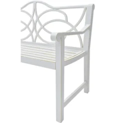 Outdoor Garden Bench Patio Seat Park Bench Armchair With Durable Metal Frame, White - ModernLuxe -VIDAXL Sale Store GUEST 3c730334 c739 4a11 a3cf 00ac4af69689