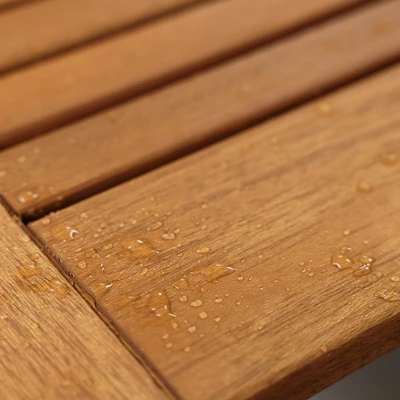 LuxenHome Carmel Solid Wood Extendable Outdoor Dining Table Brown 2 LuxenHome Carmel Solid Wood Extendable Outdoor Dining Table Brown - Image 2