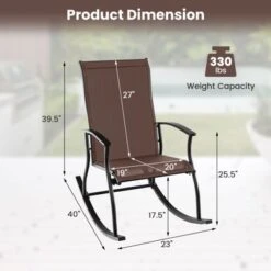 Tangkula Set Of 4 Outdoor Rocking Chair Patio Rocker W/ Breathable Fabric Brown -VIDAXL Sale Store GUEST 3ccfab1f 73c5 4383 adb6 ff10f28a3c80