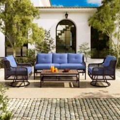 4 Piece Rattan Garden Furniture Sofa Sets,Wicker Outdoor Patio Conversation Set,Rattan Outdoor Sofa Couch With Cushions,Swivel Chairs-Coolbibila -VIDAXL Sale Store GUEST 3cd8a68d 8eb3 4447 85ab cd5b980c5b64