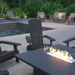 Merrick Lane Set Of 4 Poly Resin Folding Adirondack Lounge Chair - All-Weather Indoor/Outdoor Patio Chair -VIDAXL Sale Store GUEST 3ce5452c 053e 4d7a 8e08 cbb990ff8b86