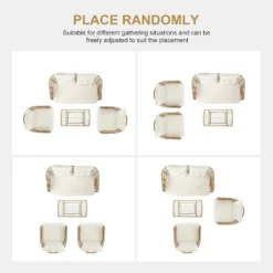 ODK 4 Pieces Outdoor Wicker Patio Conversation Bistro Set, All-Weather Rattan Patio Furniture Set, Outdoor Sectional Sofa For Balcony, Backyard, Deck -VIDAXL Sale Store GUEST 3de14e72 46a7 4965 b363 0320b4577879