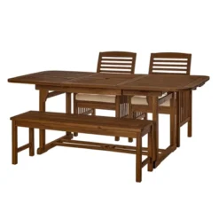 Featured Products 7 Ravenscroft 4pc Extendable Acacia Wood Outdoor Dining Set - Saracina Home