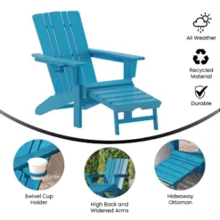 Emma And Oliver Set Of 2 Adirondack Chairs With Cup Holders And Pull Out Ottoman, All-Weather HDPE Indoor/Outdoor Lounge Chairs -VIDAXL Sale Store GUEST 3f906834 c125 4352 a8ed 304cb53fdaa6