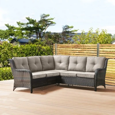 Buenhomino 6-Seater Outdoor Sectional Sofa L Shaped Couch Patio Conversation Furniture Set, Wicker Patio Sectional Sofa For Deck Backyard Sunroom 6 Buenhomino 6-Seater Outdoor Sectional Sofa L Shaped Couch Patio Conversation Furniture Set, Wicker Patio Sectional Sofa For Deck Backyard Sunroom - Image 6