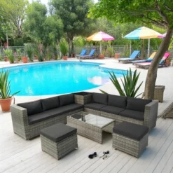 Mshliw 8-Piece Patio Sectional Wicker Rattan Sofa Set With Storage Box, Wicker & Cushions, Outdoor Furniture For Garden, Balcony, Or Backyard -VIDAXL Sale Store GUEST 41972c6f b630 4b93 a72d e069e104c01d