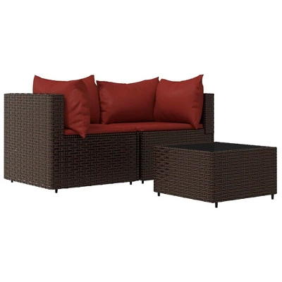 VidaXL Patio Lounge Set Brown Poly Rattan Compact Adjustable Feet 10 VidaXL Patio Lounge Set Brown Poly Rattan Compact Adjustable Feet - Image 10