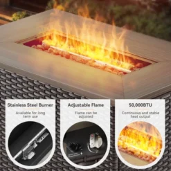 POCASSY All Weather Brown Wicker Outdoor Sectional Sofa With Fire Pit Table, 4PCS Patio Furniture Set With 41" Propane Firepit Table For Outside -VIDAXL Sale Store GUEST 435c3367 126c 4b85 bd89 ab443976af25