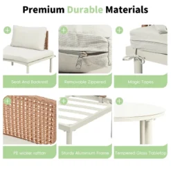 YOOCOZZ PE Wicker Rattan 6-Piece Patio Sectional Sofa With 2 High-Low Coffee Tables Having Tempered Glass 14 YOOCOZZ PE Wicker Rattan 6-Piece Patio Sectional Sofa With 2 High-Low Coffee Tables Having Tempered Glass -VIDAXL Sale Store GUEST 43d9310d 682c 4289 af7d 8daf68db0412