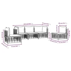 VidaXL - Patio Furniture Set 5 Piece - Poly Rattan Modular Garden Lounge With Cushions - Anthracite/Dark Gray -VIDAXL Sale Store GUEST 43f50e17 1bad 4876 8fab acc0a7aa1454