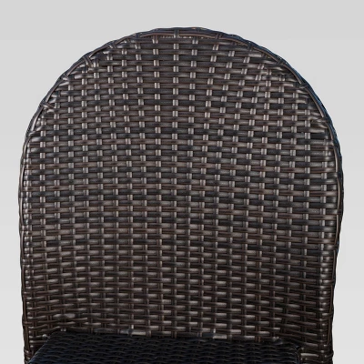 Aurora 2pk Wicker Stacking Chairs - Brown - Christopher Knight Home 4 Aurora 2pk Wicker Stacking Chairs - Brown - Christopher Knight Home - Image 4