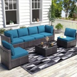 7Pcs PE Rattan Patio Conversation Set With Sectional Sofa & Coffee Table, Outdoor Furniture For Garden, Poolside, And Backyard 15 7Pcs PE Rattan Patio Conversation Set With Sectional Sofa & Coffee Table, Outdoor Furniture For Garden, Poolside, And Backyard -VIDAXL Sale Store GUEST 45d20ff6 bfd9 417a 8afc 1103747e0cb8