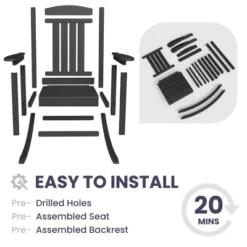 Hyleory HDPE Patio Rocking Adirondack Chair, Extra Wide Outdoor Chair For All Seasons -VIDAXL Sale Store GUEST 46098cab dddd 4e95 ba7a 369ebc797410