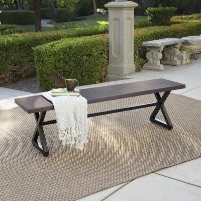 Christopher Knight Home Rolando Outdoor 63" Aluminum Dining Bench 8 Christopher Knight Home Rolando Outdoor 63" Aluminum Dining Bench - Image 8
