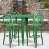Emma And Oliver Commercial 30" Round Metal Indoor-Outdoor Bar Table Set & 4 Slat Back Stools -VIDAXL Sale Store GUEST 47171462 6bb9 4f14 9c4f dad656e35121