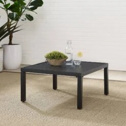 Piermont Outdoor Metal Sectional Coffee Table - Matte Black - Crosley