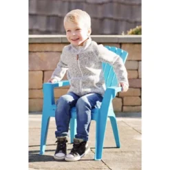 Adams® Adams Resin Child-Sized Outdoor Adirondack Stacking Chair, Pool Blue (50lb Capacity) -VIDAXL Sale Store GUEST 47f0afe5 4d2f 40c4 b49e 2a0da5033219
