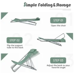 Costway Set Of 2 Beach Chair Portable 3-Position Lounge Chair W/ Headrest BlueGreenOrange -VIDAXL Sale Store GUEST 48442985 1427 461e 91cd a3104e15db4a