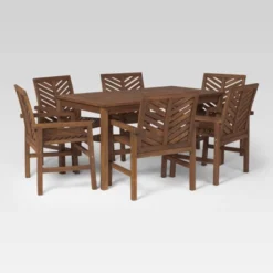 7pc Slatted Chevron Acacia Patio Dining Set - Saracina Home -VIDAXL Sale Store GUEST 4871da67 cad9 4005 bad1 36caadb12835