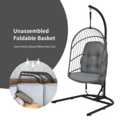 Costway Hanging Wicker Egg Chair W/ Stand Cushion Foldable Outdoor Indoor 14 Costway Hanging Wicker Egg Chair W/ Stand Cushion Foldable Outdoor Indoor -VIDAXL Sale Store GUEST 48b11cf2 a021 49ce 9261 770b5f9b3072