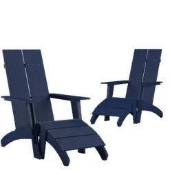 Flash Furniture Set Of 2 Sawyer Modern All-Weather Poly Resin Wood Adirondack Chairs With Foot Rests -VIDAXL Sale Store GUEST 4a15f4be af89 40be 95e4 80dc1fe3077f 1