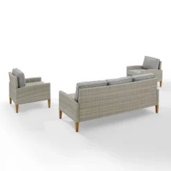 Capella Outdoor Wicker 3 Pc Sofa And Two Chair Set - Gray/Acorn - Crosley -VIDAXL Sale Store GUEST 4a2f5e1a ab50 4329 be12 a30cab5c36cc