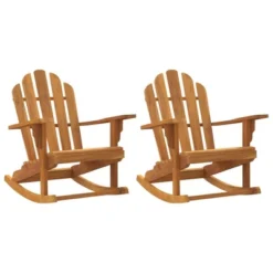 VidaXL Garden Adirondack Rocking Chair Set Of 2 Natural Teak - 2 -VIDAXL Sale Store GUEST 4aa8ab2b 8ca2 4249 8610 cdf96462b4a5