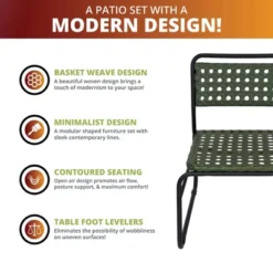 Kinger Home 3-Piece Outdoor Patio Bistro Table And Chairs Set Of 2, Rattan Wicker Cast Aluminum Patio Furniture, Green 12 Kinger Home 3-Piece Outdoor Patio Bistro Table And Chairs Set Of 2, Rattan Wicker Cast Aluminum Patio Furniture, Green -VIDAXL Sale Store GUEST 4ae31762 56ea 4f95 b513 211d204728f8