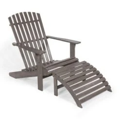 Saranac 2-Piece Traditional Rustic Acacia Wood Adirondack Chair With Detachable Ottoman- JONATHAN Y -VIDAXL Sale Store GUEST 4b122e3d 5012 49fc 8e35 bb3cdddc09a5
