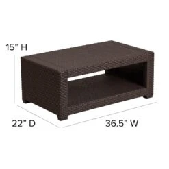 Flash Furniture Seneca Chocolate Brown Faux Rattan Coffee Table -VIDAXL Sale Store GUEST 4c10282e 4a04 4297 af3a e3c8de4d5ffa 1