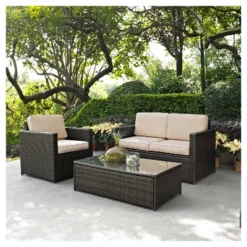 Palm Harbor 3pc All-Weather Wicker Patio Seating Set - Crosley -VIDAXL Sale Store GUEST 4c682de9 6730 4c71 8131 035756ef834a