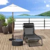 Outsunny Reclining Chaise Lounge Chair, Portable Sun Lounger, Folding Camping Cot, With Adjustable Backrest And Removable Pillow, For Patio, Garden, Beach -VIDAXL Sale Store GUEST 4cc7d70b 753c 483d 87dd e8044e6dc6ba