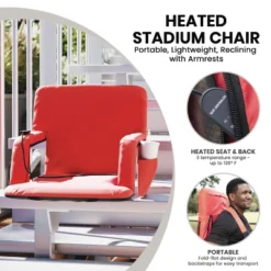 Emma And Oliver Portable Heated Reclining Stadium Chair With Armrests, Heated Padded Back & Heated Seat With Dual Storage Pockets And Backpack Straps -VIDAXL Sale Store GUEST 4dd7aaee 9226 4eff bdd9 590030ccc35b