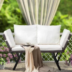 Karl Home | Convertible Outdoor Wicker Sofa With White Cushions And Pillows 12 Karl Home | Convertible Outdoor Wicker Sofa With White Cushions And Pillows -VIDAXL Sale Store GUEST 4e0b2f71 e288 488b b15b 5e460c41f95d