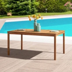 Okemo Acacia Wood Rectangular Outdoor Dining Table - Alaterre Furniture