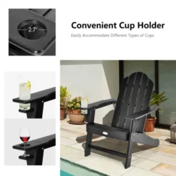 Tangkula Adirondack Chair Outdoor With Cup Holde Weather Resistant Lounger Chair For Backyard Garden Patio And Deck Black/Grey/Turquoise/White -VIDAXL Sale Store GUEST 4e5f2b5a f2cb 41f6 8ab2 bef629b4d168