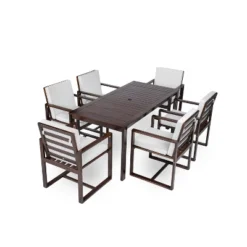 7pcs Patio Dining Set, Outdoor Acacia Wood Dining Table And Chair Set With Removable Cushions For Patio, Backyard, Garden -ModernLuxe -VIDAXL Sale Store GUEST 4eb76261 3514 428e 85bd bcd9b8a4b12e