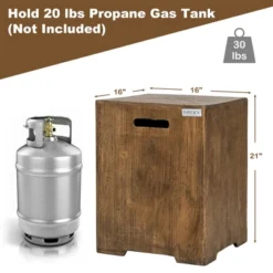 Costway 16'' Outdoor Hideaway Table Propane Tank Cover For Standard 20 LBS Propane Tank