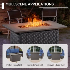 POCASSY All Weather Brown Wicker Outdoor Sectional Sofa With Fire Pit Table, 4PCS Patio Furniture Set With 41" Propane Firepit Table For Outside -VIDAXL Sale Store GUEST 4eec56af ba05 48e4 94c0 272d5f10fbbf