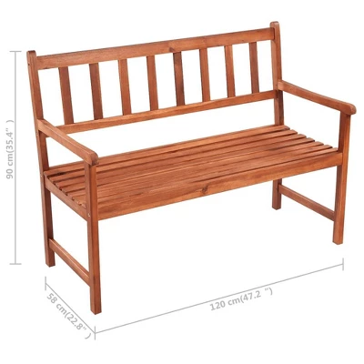 VidaXL Outdoor Patio Bench Wooden Garden Bench With Cushion Solid Wood Acacia - Blue 47.2" X 19.7" X 2.8" 8 VidaXL Outdoor Patio Bench Wooden Garden Bench With Cushion Solid Wood Acacia - Blue 47.2" X 19.7" X 2.8" - Image 8